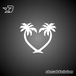 Palm Tree Symmetry Sticker